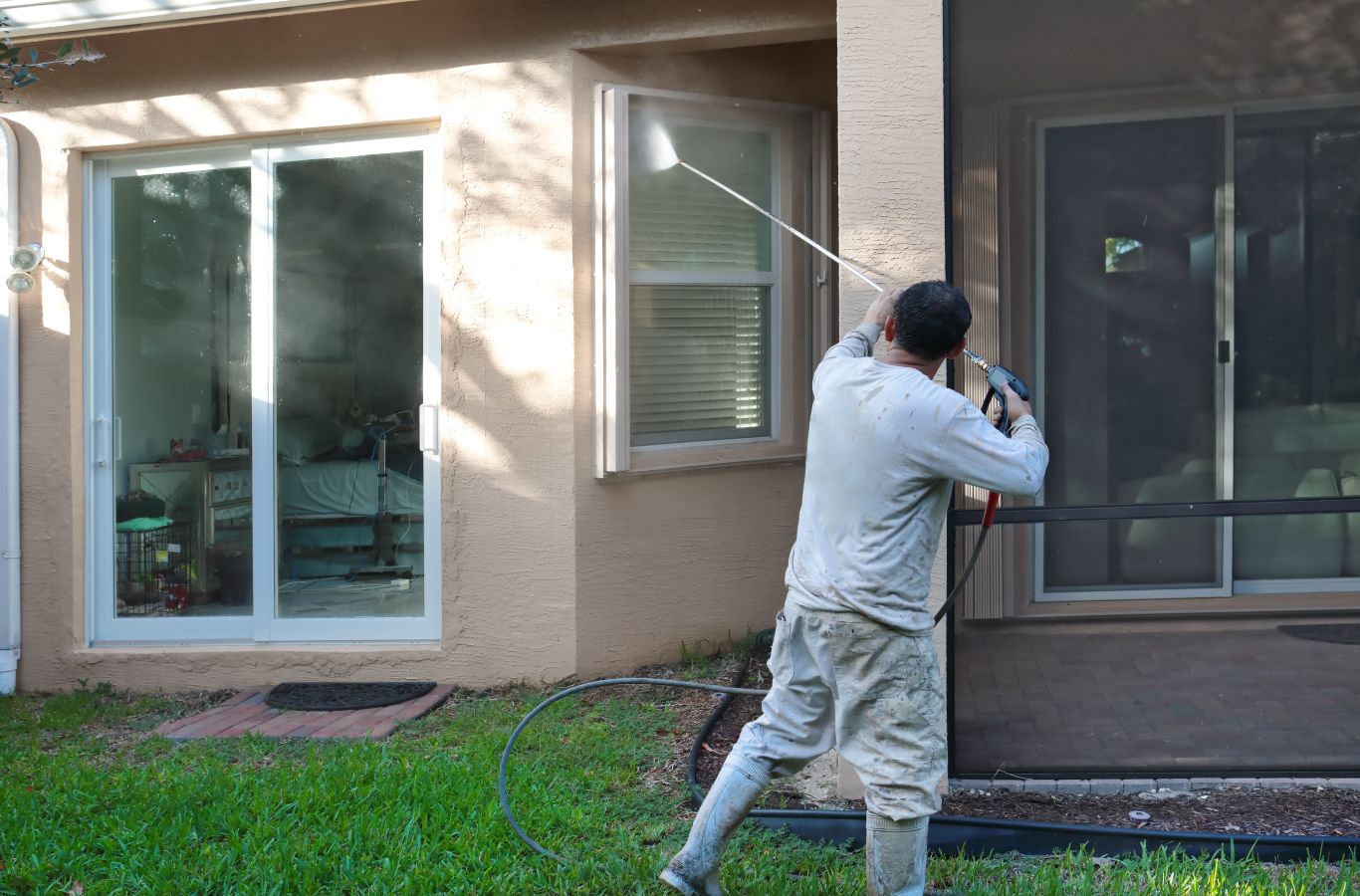 Upstate Softwash expert showcasing why choose our house washing services in Clifton Park, NY, house washing Near Me.