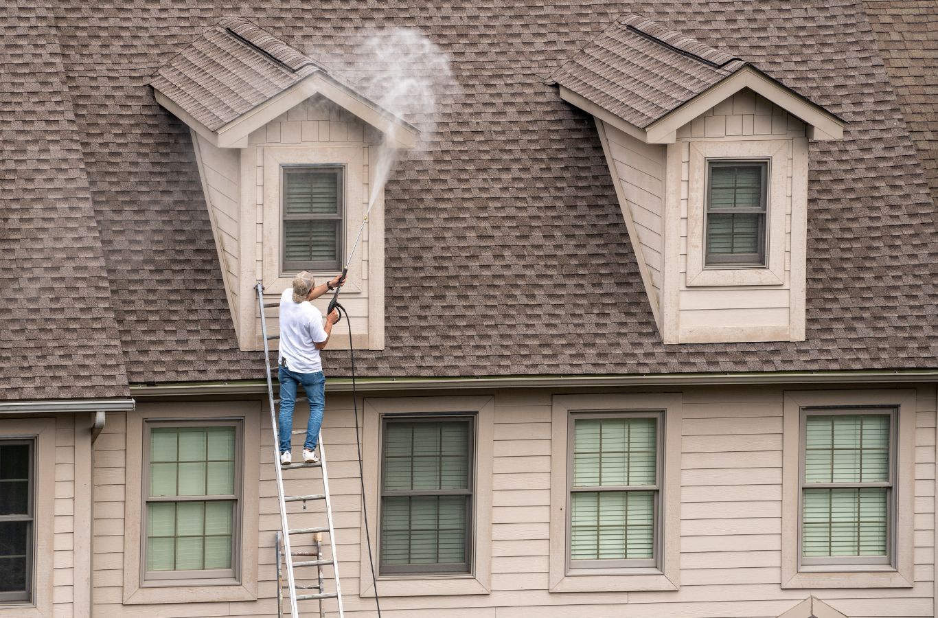 Upstate Softwash expert showcasing why choose our roof washing services in Clifton Park, NY, roof washing services Near Me.