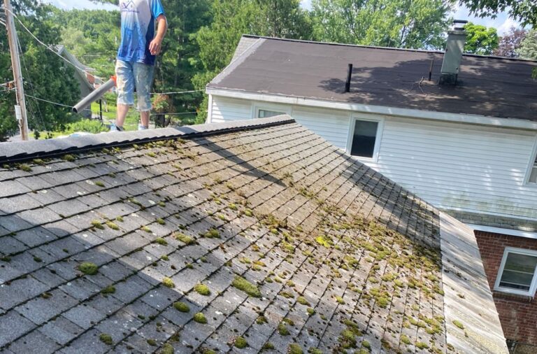 A Upstate Softwash expert delivering top-notch pressure washing services in Averill Park, NY, highlighting why homeowners trust our local expertise. Pressure Washing near me.